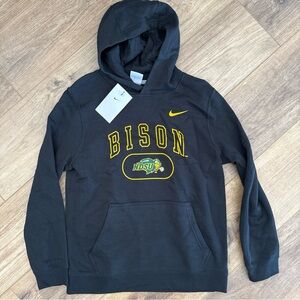 Nike Black Kids Bison Hoodie with Yellow Logo